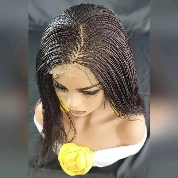 Handmade Micro Braided Wig Yassine Red Wine - Picture 9 of 17